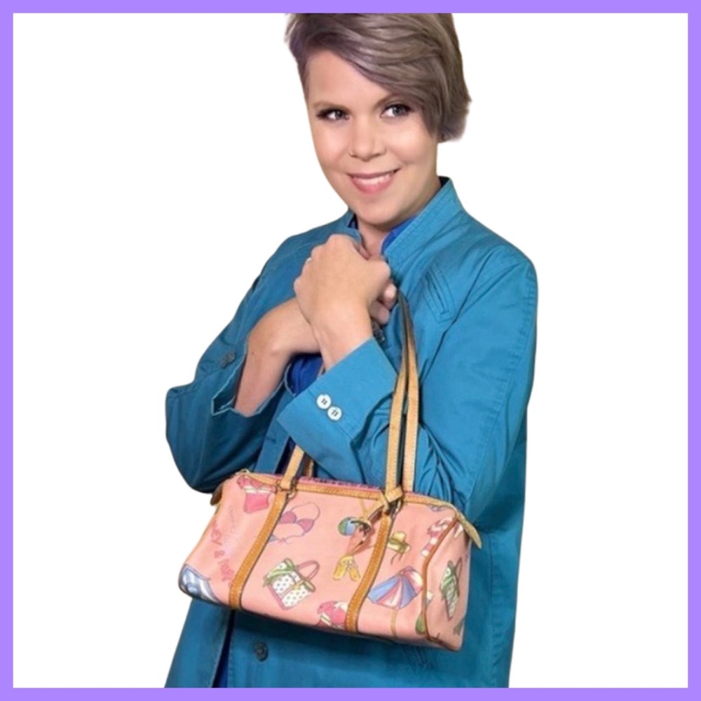 Dooney & Bourke Pink Beach Print Barrel Purse